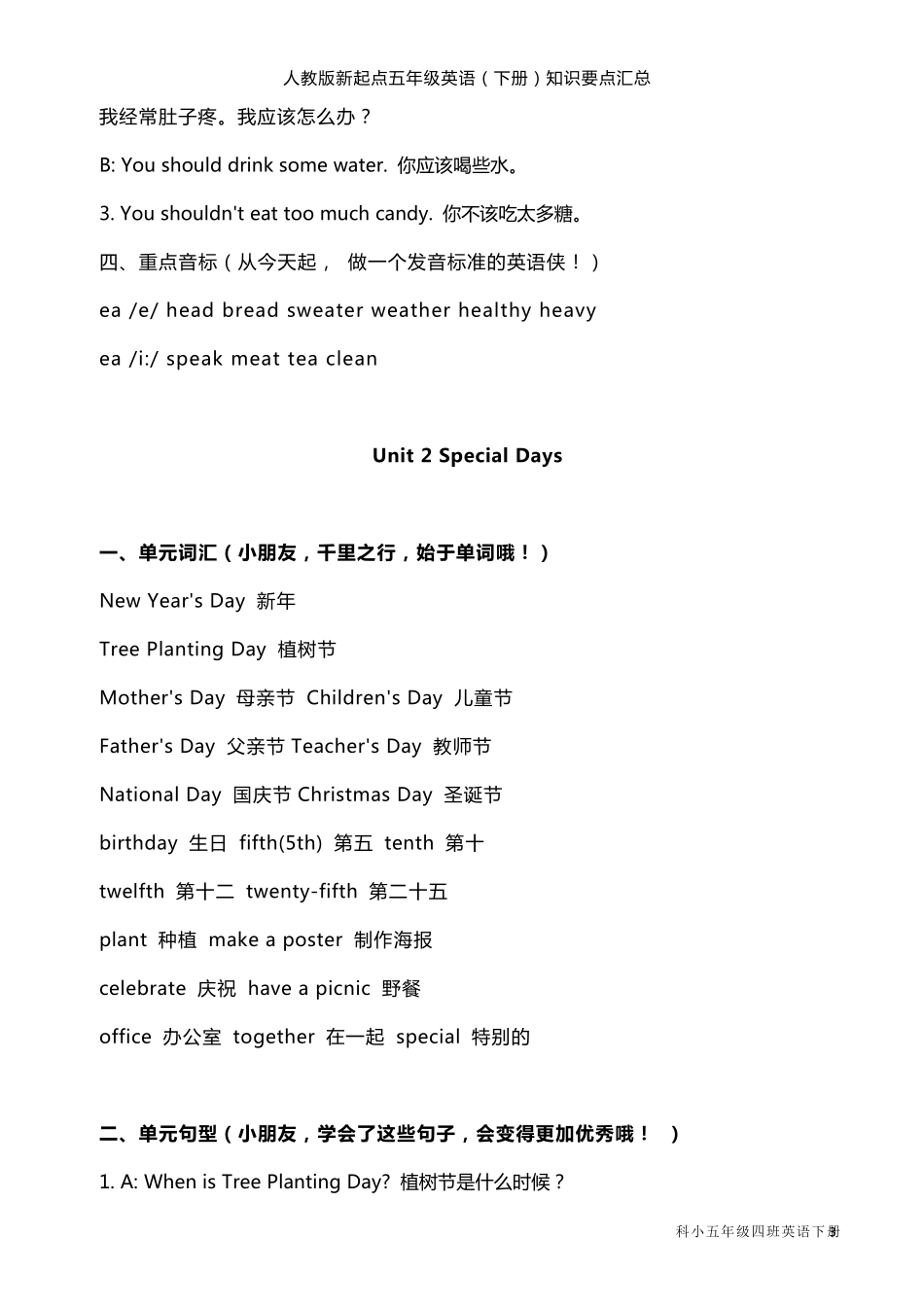 人教版新起点五年级英语下册知识汇总_第3页