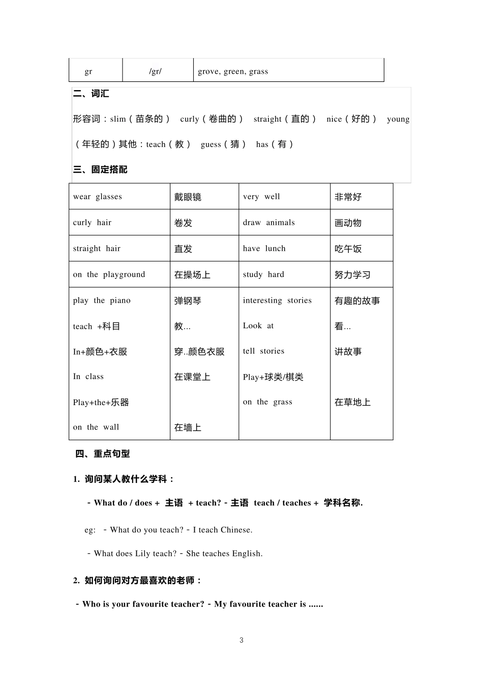 人教版新起点英语(一起)五年级上册全册知识点_第3页