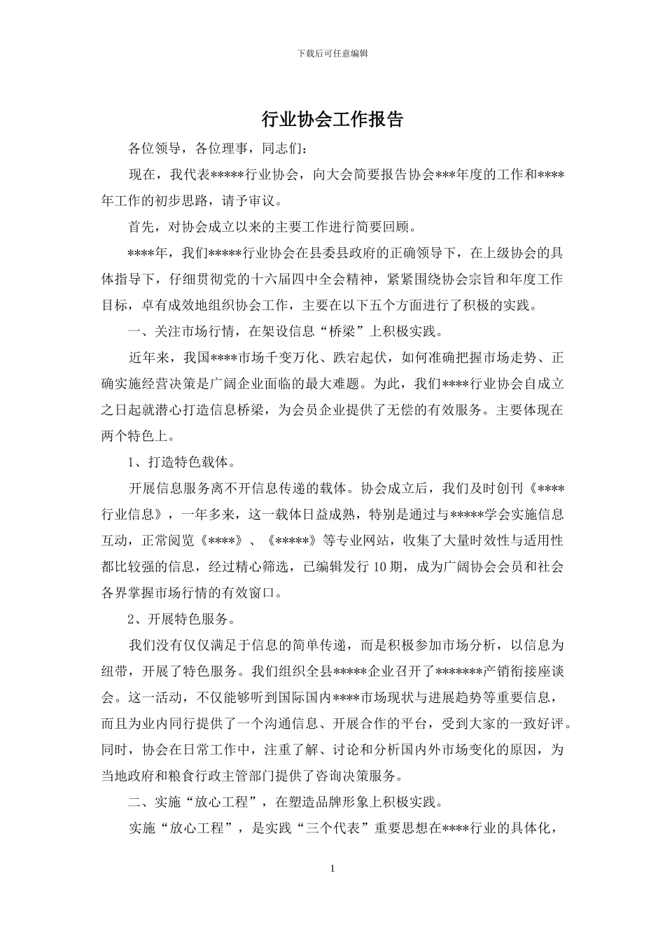 行业协会工作报告_第1页