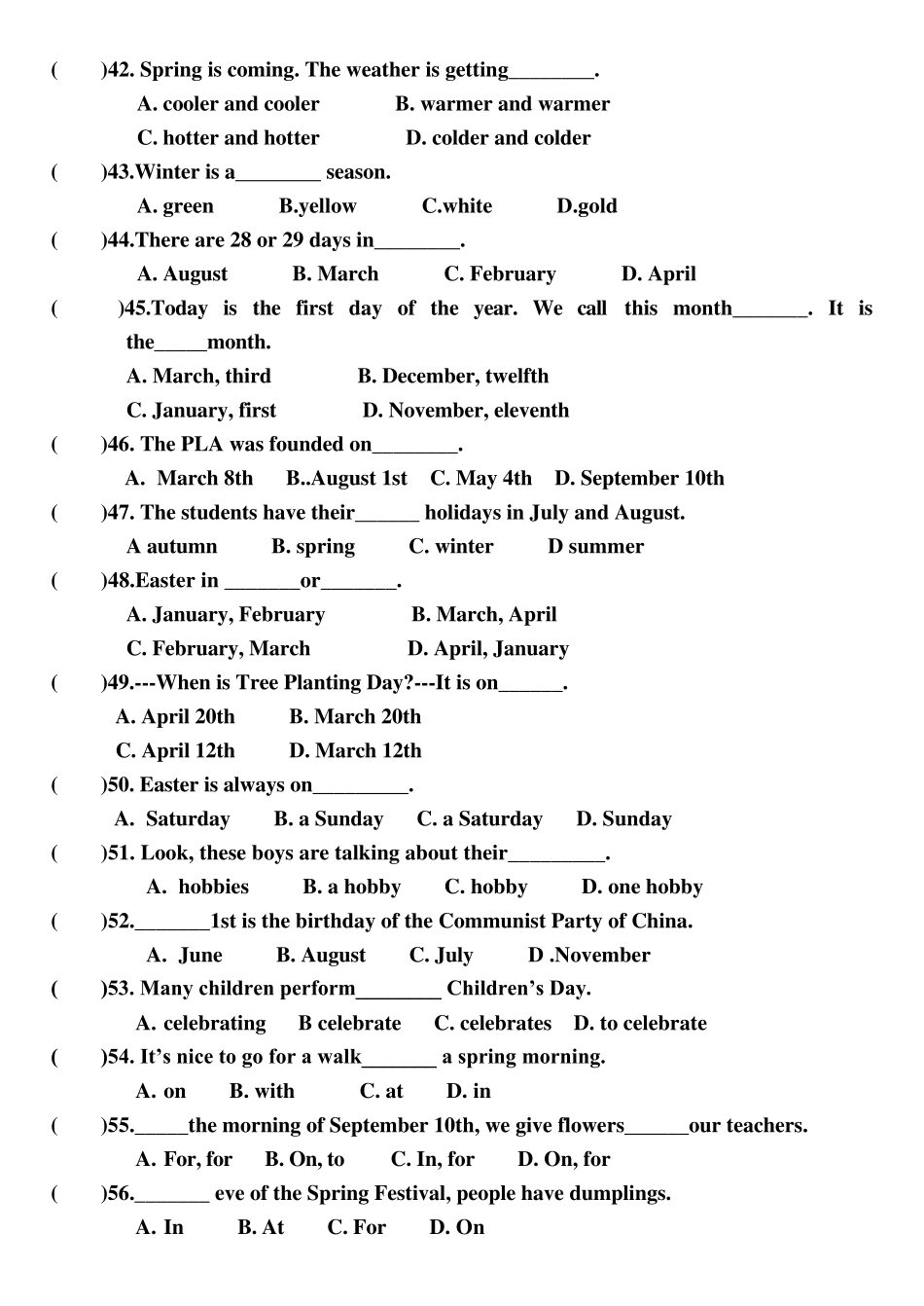 人教版英语(精通)三年级起点六年级上册期末卷子2_第3页