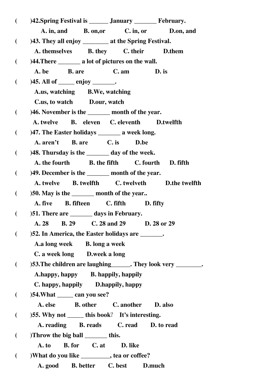 人教版英语(精通)三年级起点六年级上册期末卷子3_第3页