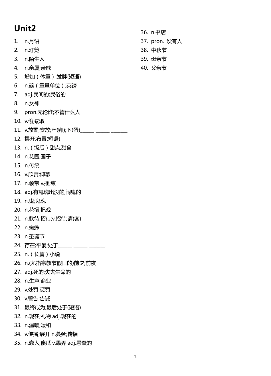 人教版英语九年级全册单词表听写版_第2页