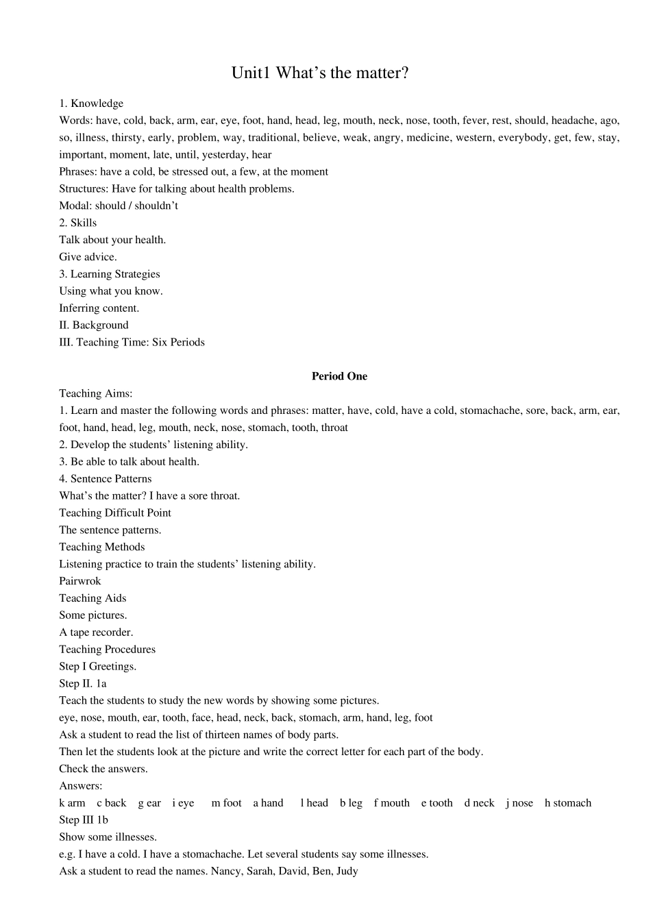 人教版英语八年级下册unit1教案_第1页