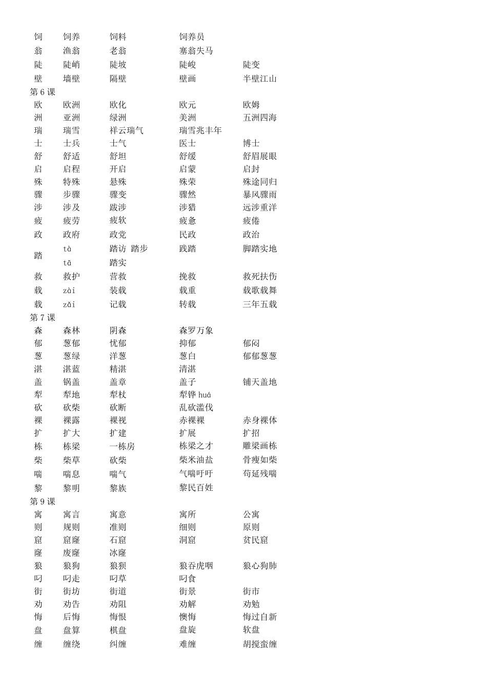 人教版语文三年级下册生字组词_第2页