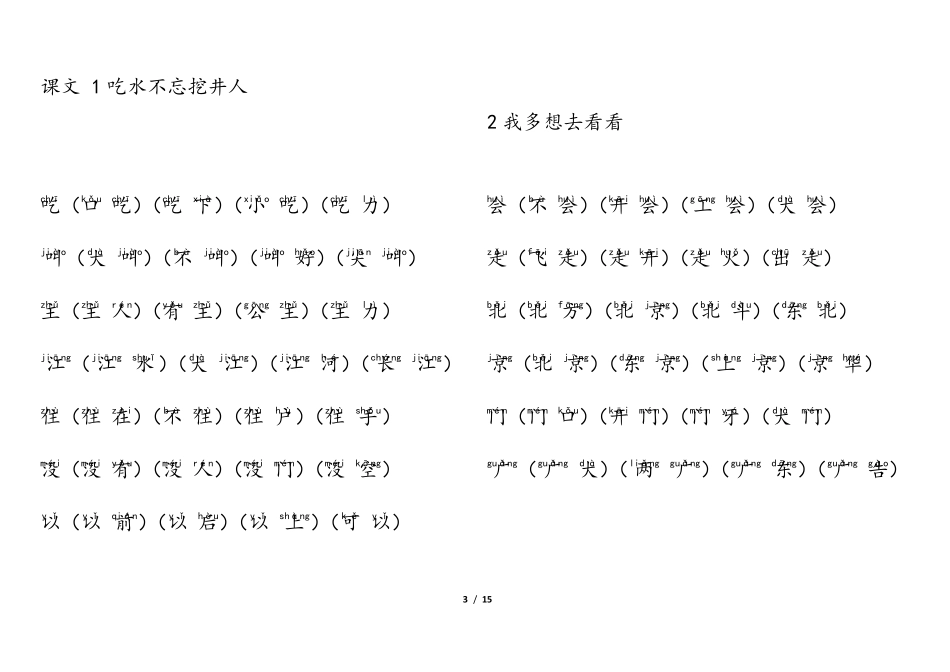 人教版部编版一年级语文下册生字表_第3页