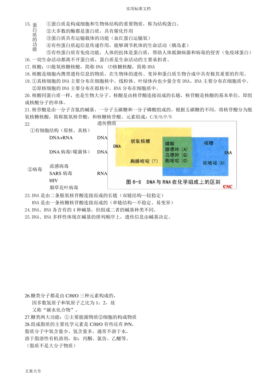 人教版高一必修一生物知识点整合_第3页