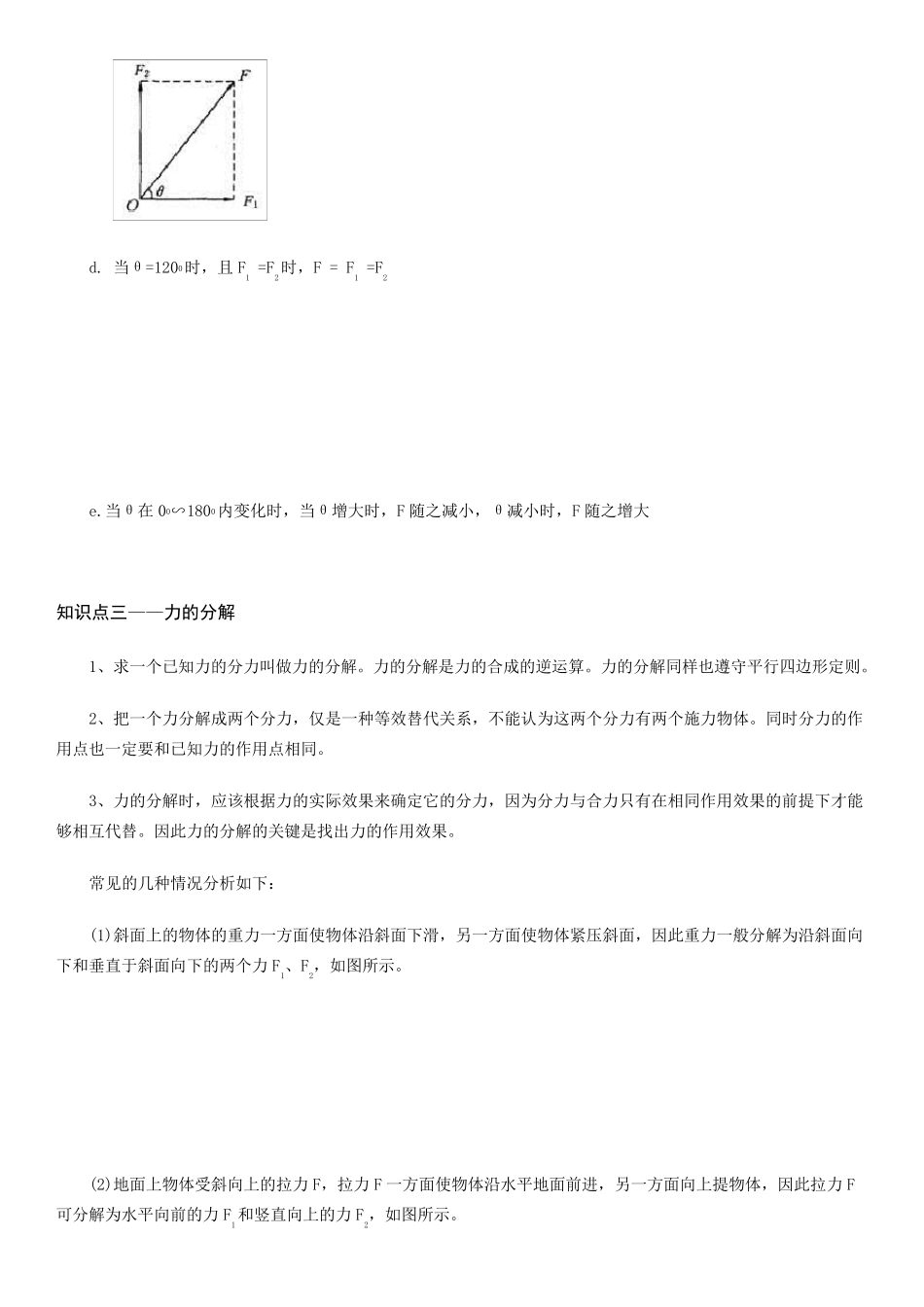 人教版高一物理《力的合成与分解》习题与详解_第2页