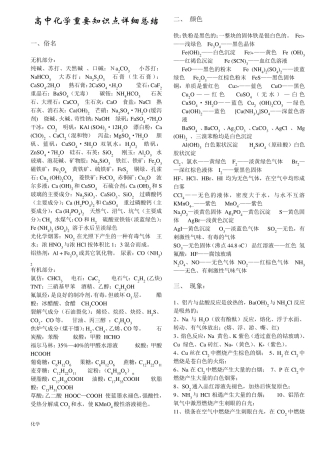 人教版高中化学知识点详细总结