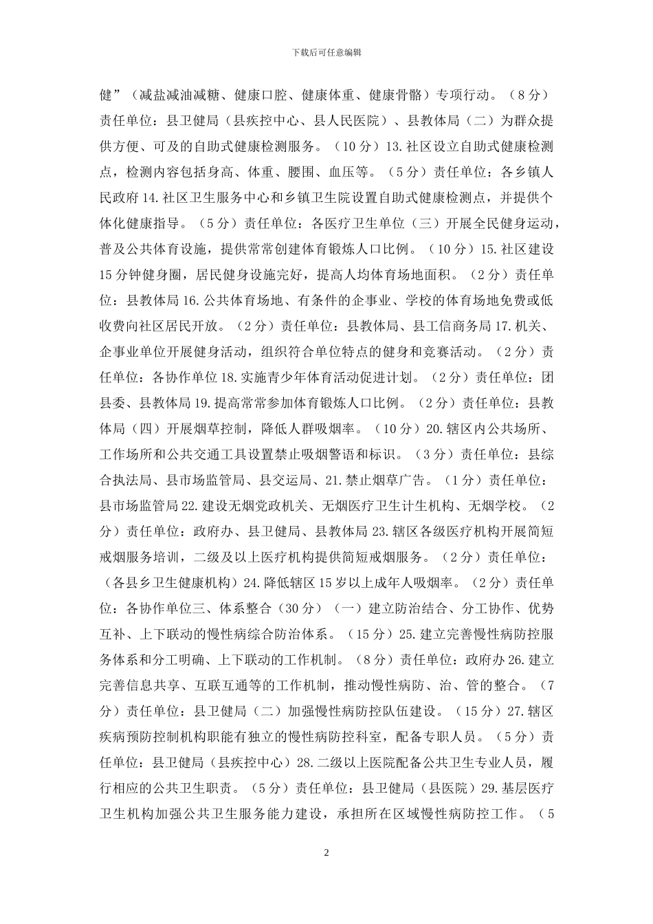 西畴县慢性病示范区创建部门职责明细_第2页