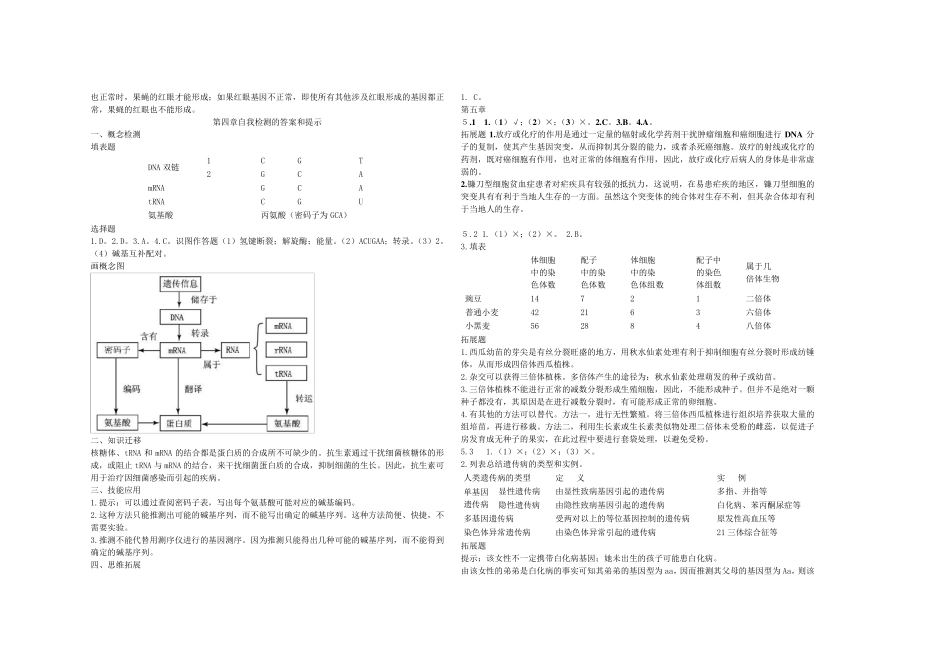 人教版高中生物必修13课后题参考答案_第3页