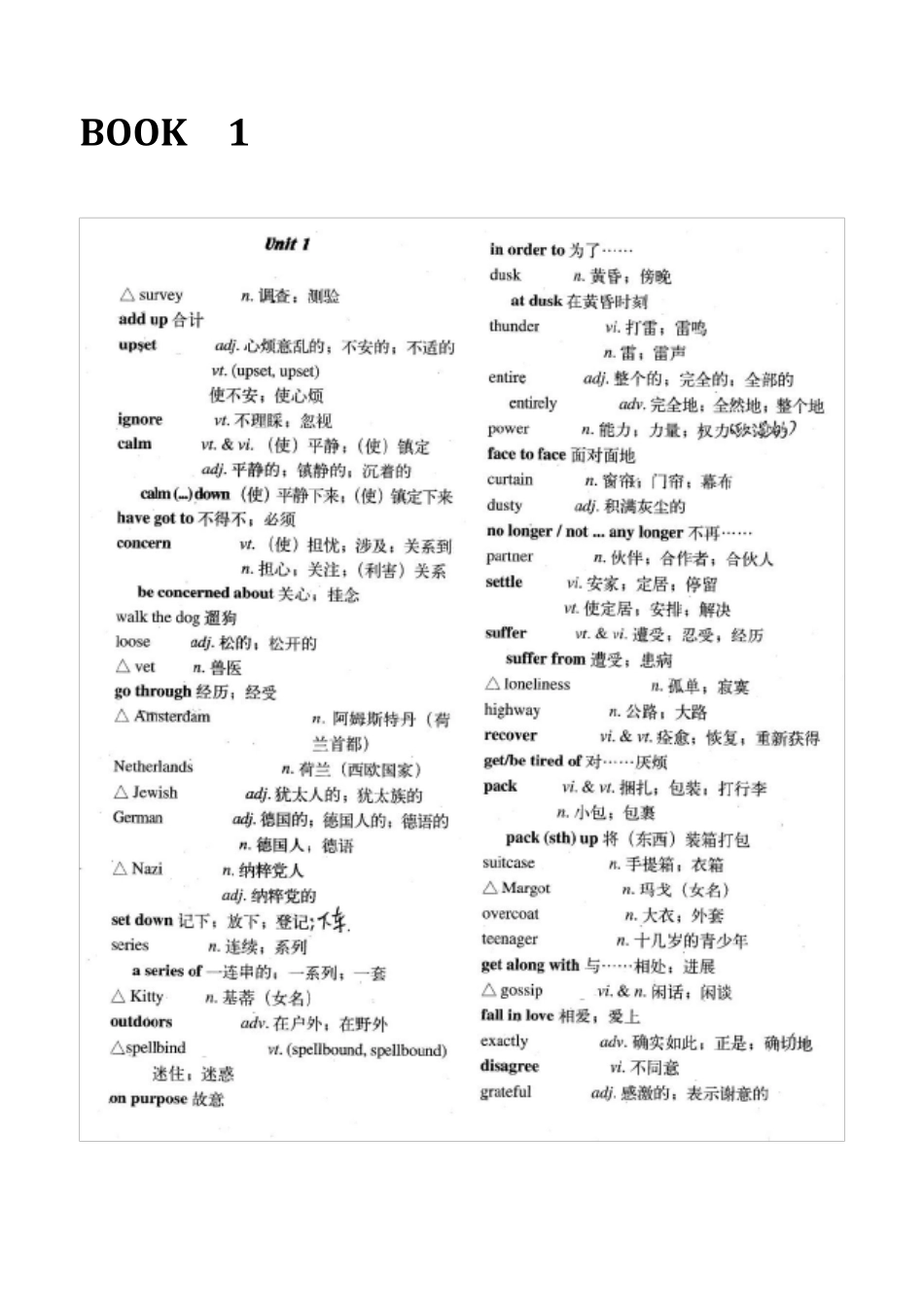 人教版高中英语书单词表_第1页