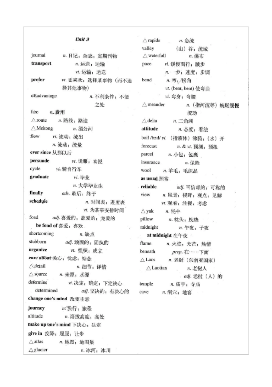 人教版高中英语书单词表_第3页