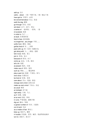 人教版高中英语全部词组