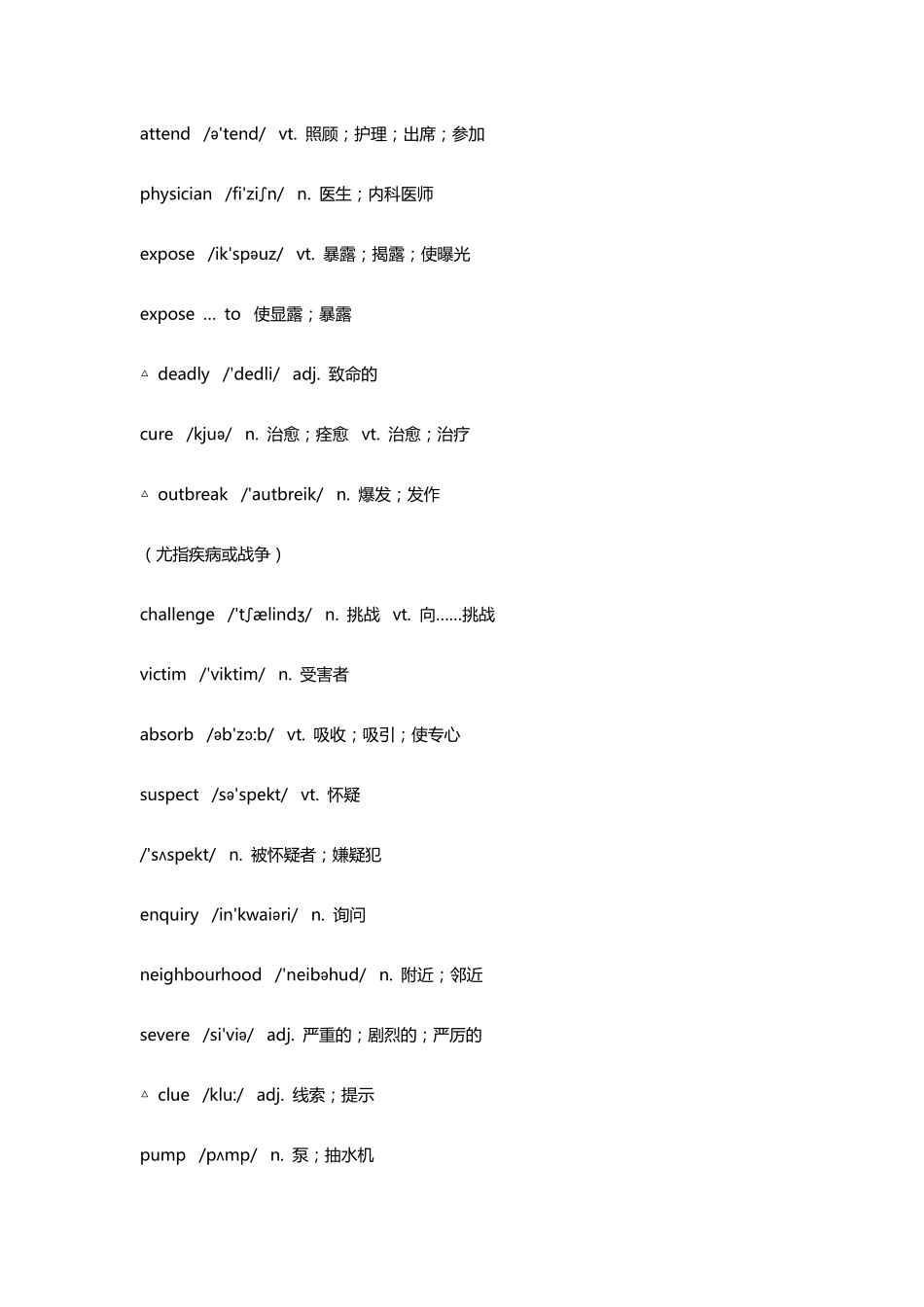 人教版高中英语单词表必修五带音标_第2页