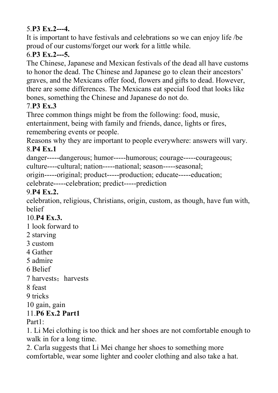 人教版高中英语必修3课本练习答案_第2页