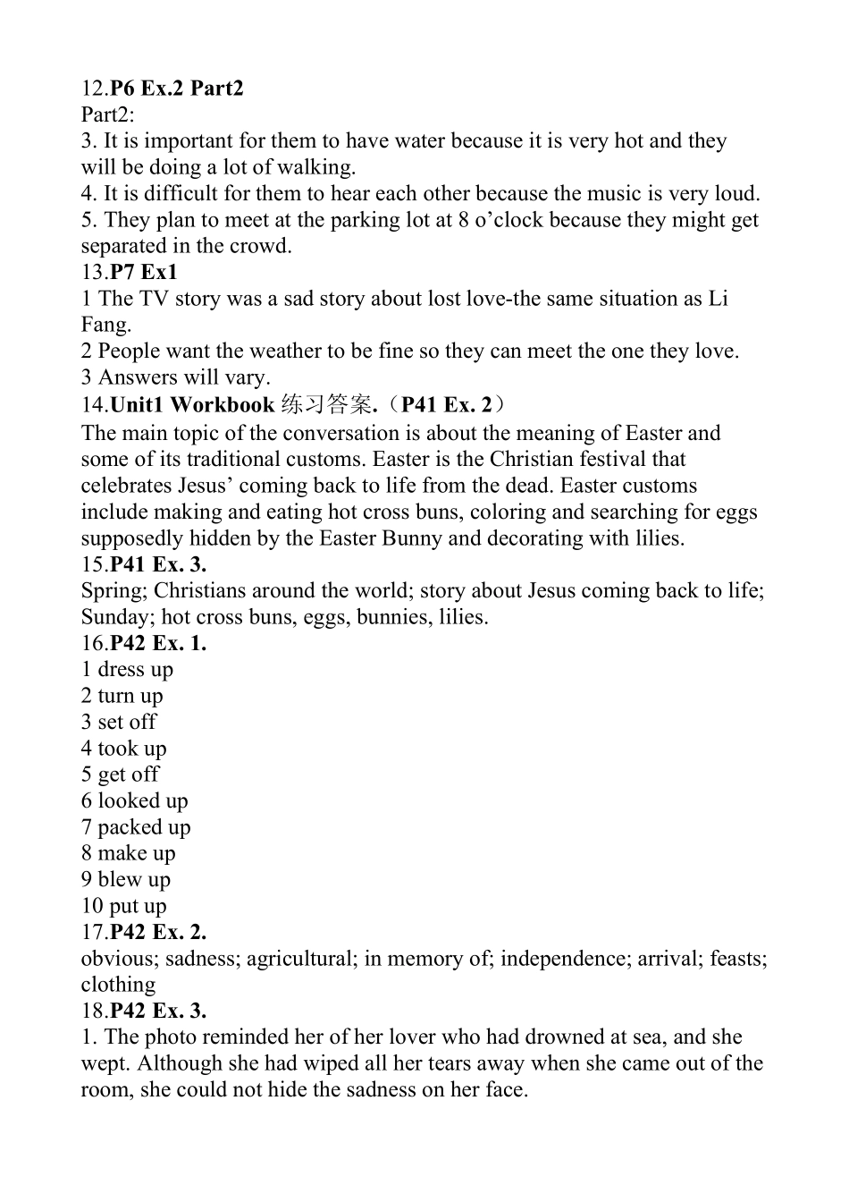 人教版高中英语必修3课本练习答案_第3页