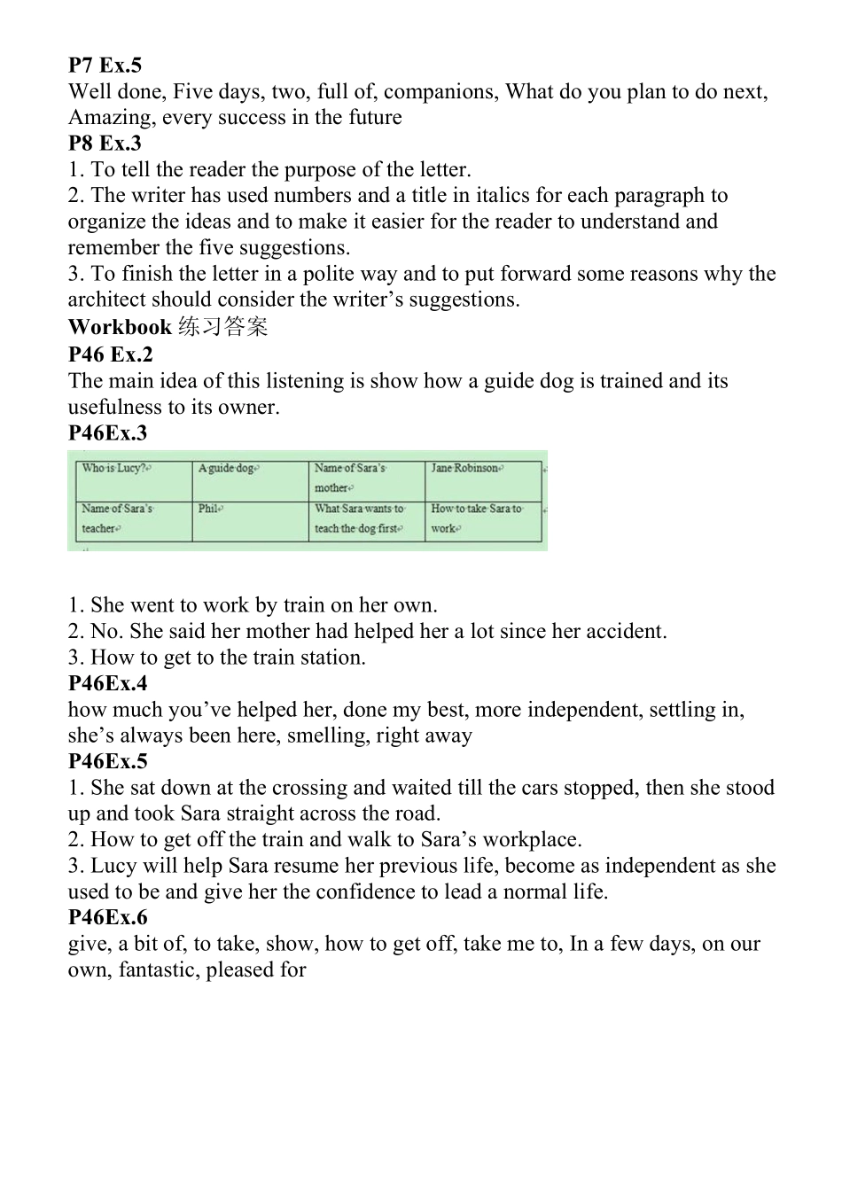 人教版高中英语选修7课本练习答案_第2页
