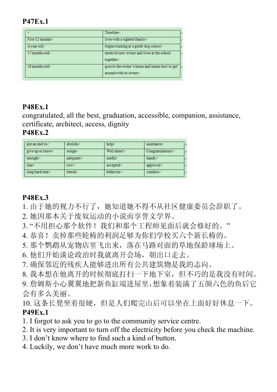 人教版高中英语选修7课本练习答案_第3页
