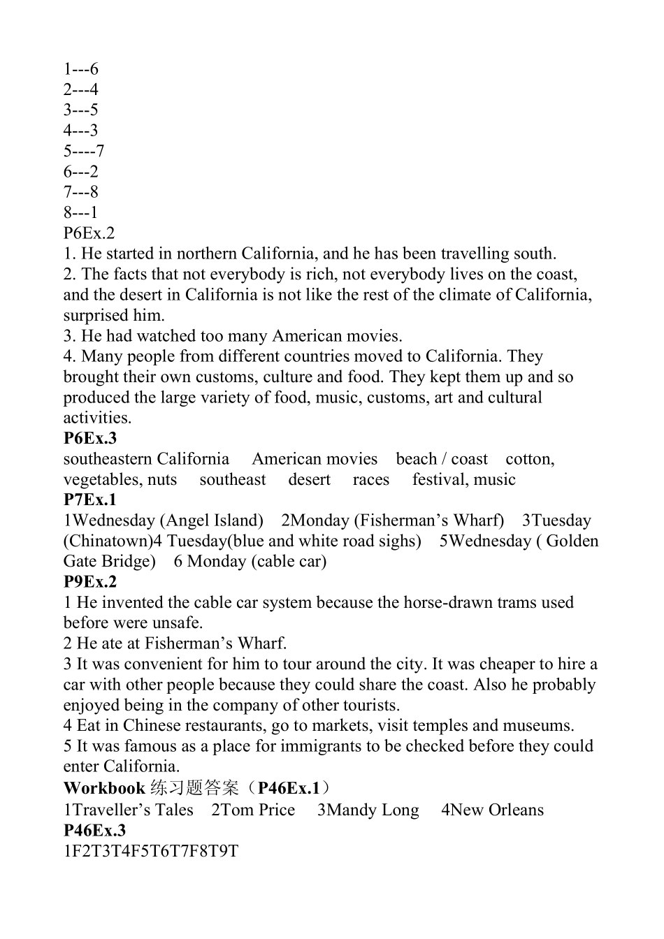 人教版高中英语选修8课本练习答案_第2页