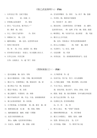 人教版高中语文全五册文言文注释汇总