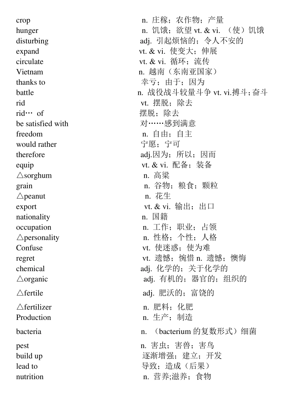 人教版高二英语必修4单词表_第3页