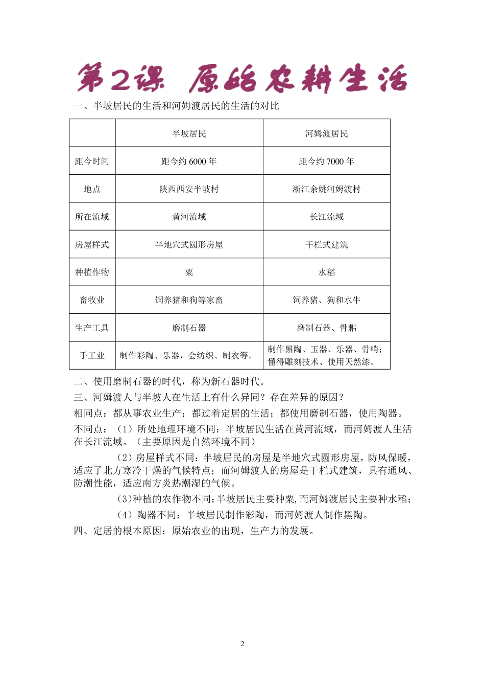 人教部编版七年级历史上册知识点归纳整理_第2页
