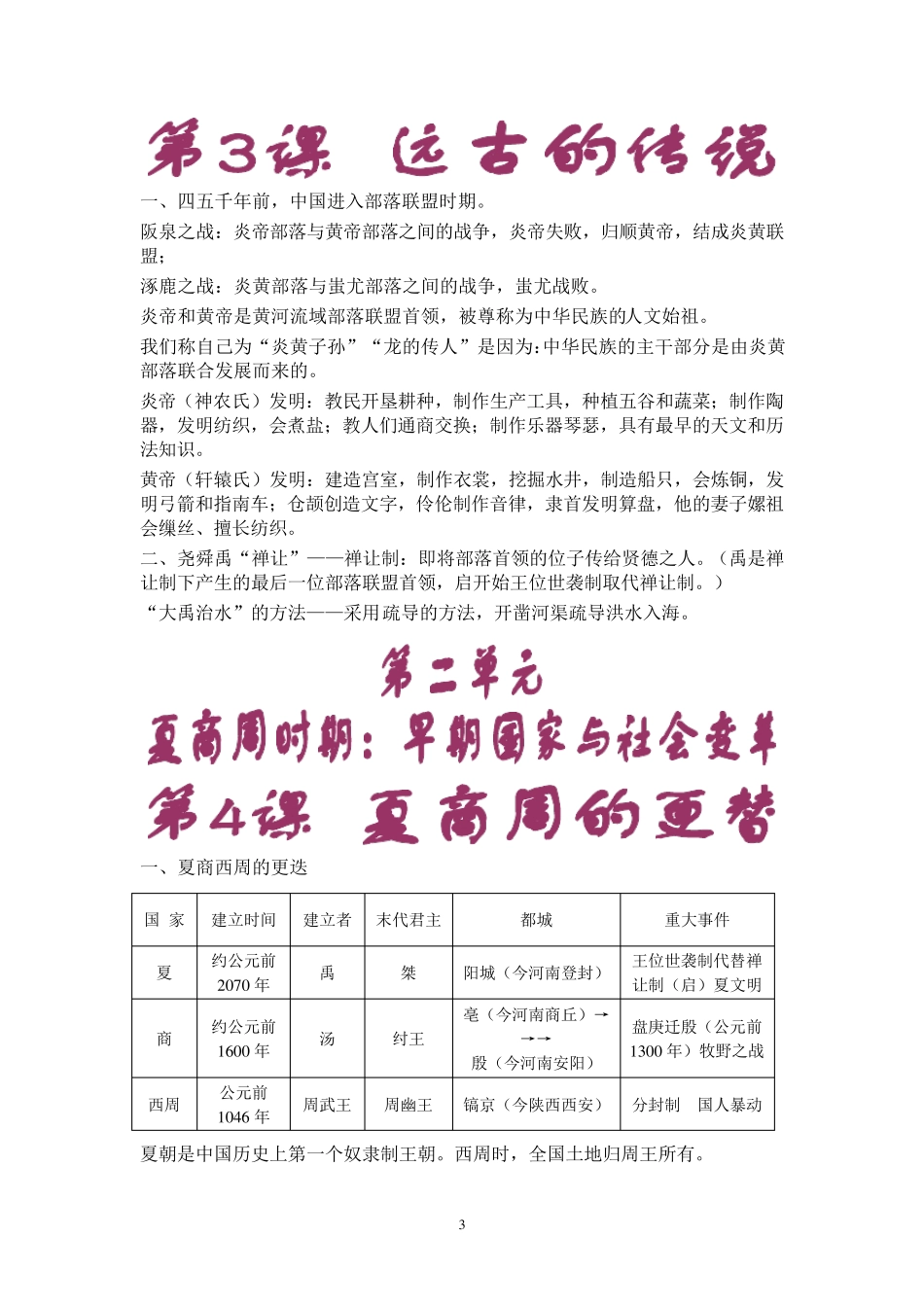 人教部编版七年级历史上册知识点归纳整理_第3页