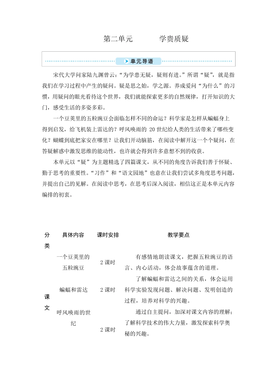 人教部编版四年级上册语文《一个豆荚里的五粒豆》教案_第1页