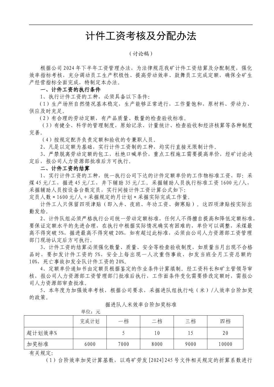 计件工资考核及分配办法_第1页