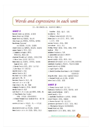 人教高一英语单词表带音标