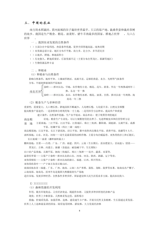 人文地理复习之中国农业
