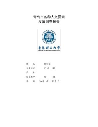 人文地理调查报告