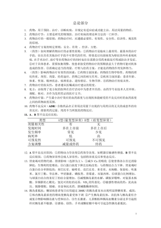 人民卫生出版社《临床药物治疗学》考试复习提纲