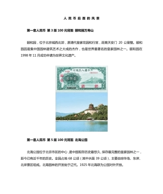人民币背面图案
