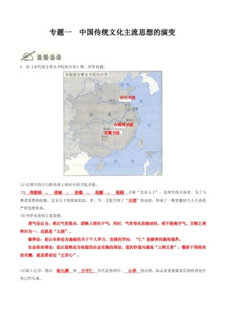 人民版历史必修三填充图册