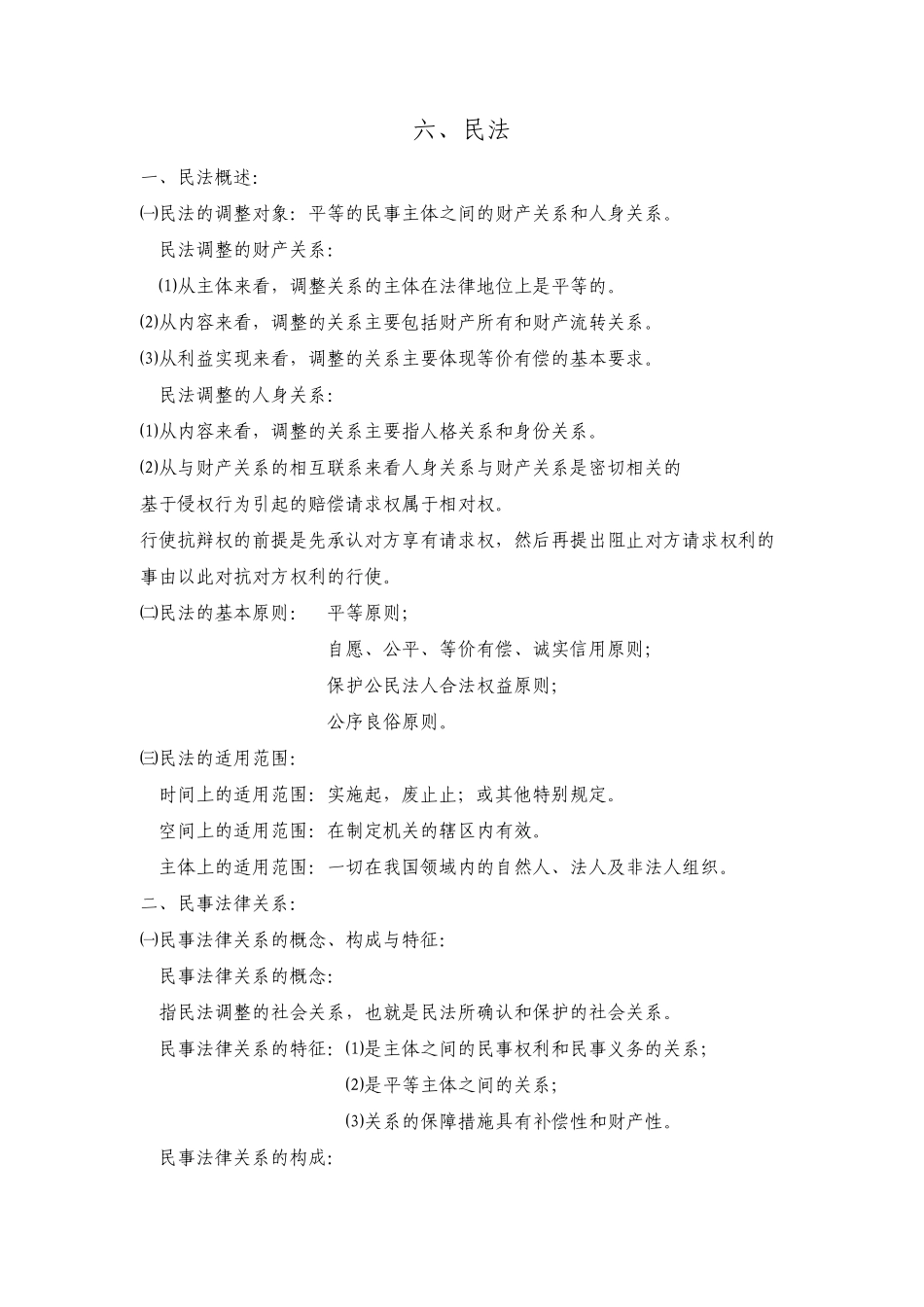 人民警察专业基础知识(民法重点)_第1页