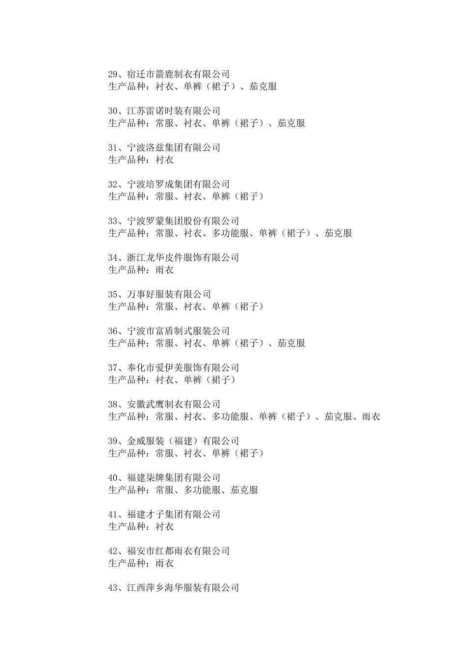 人民警察服装生产企业目录_第3页