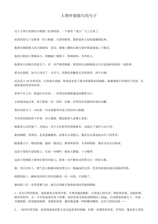 人物外貌描写的句子