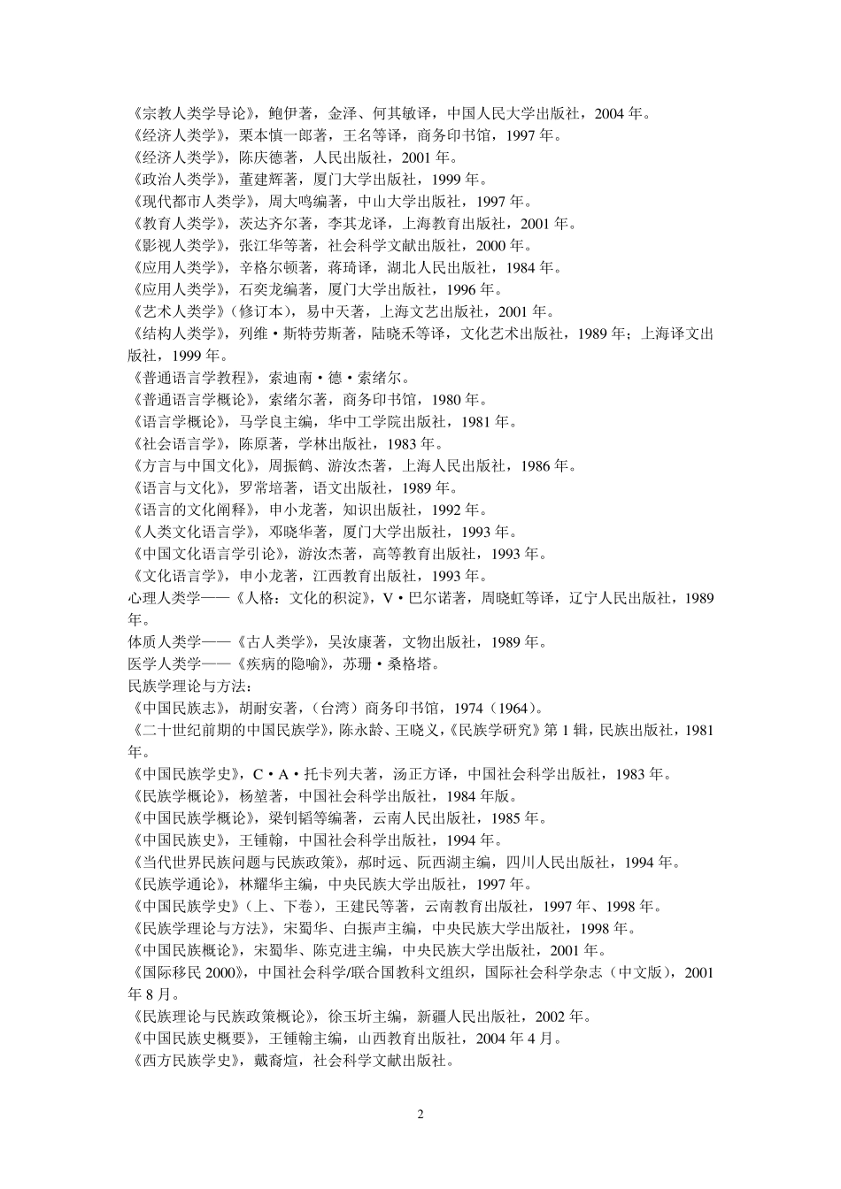 人类学参考书目(已分好类,非常全面!)_第2页