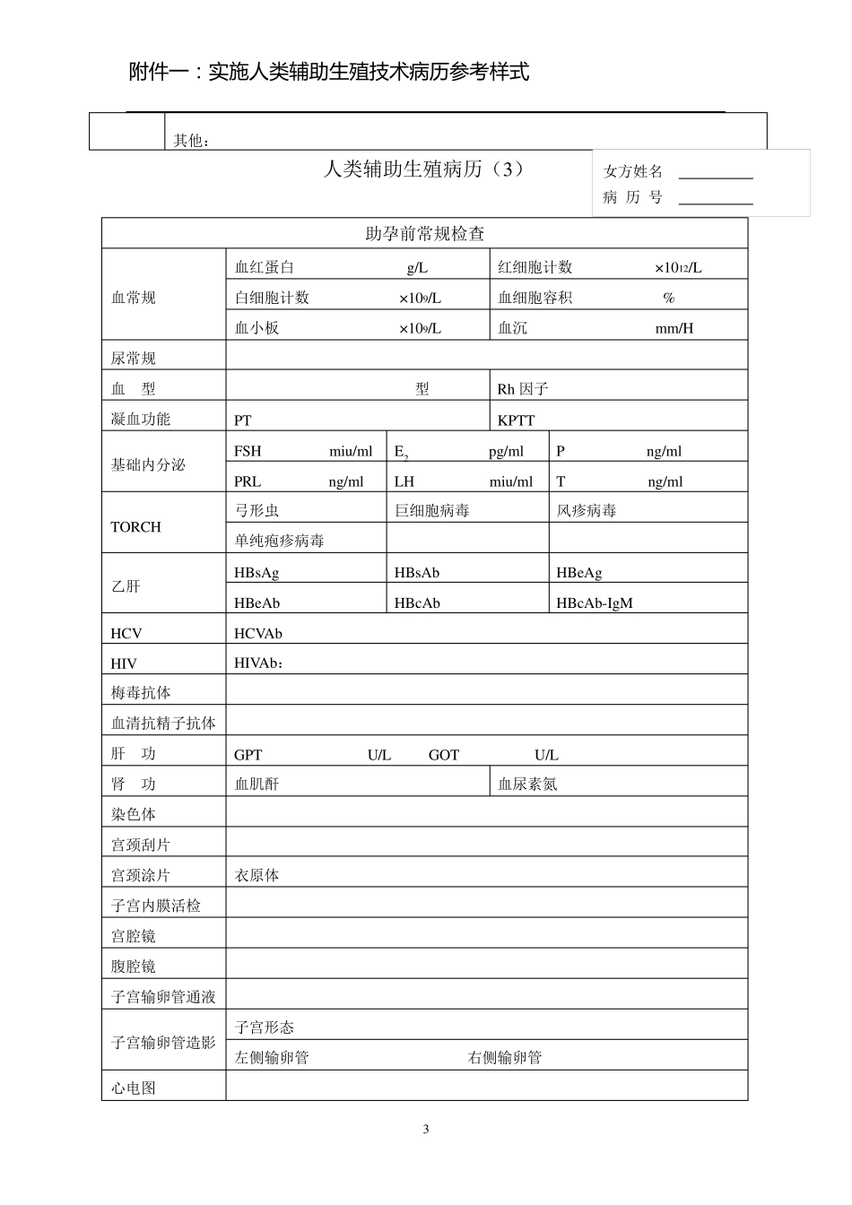 人类辅助生殖技术病历_第3页
