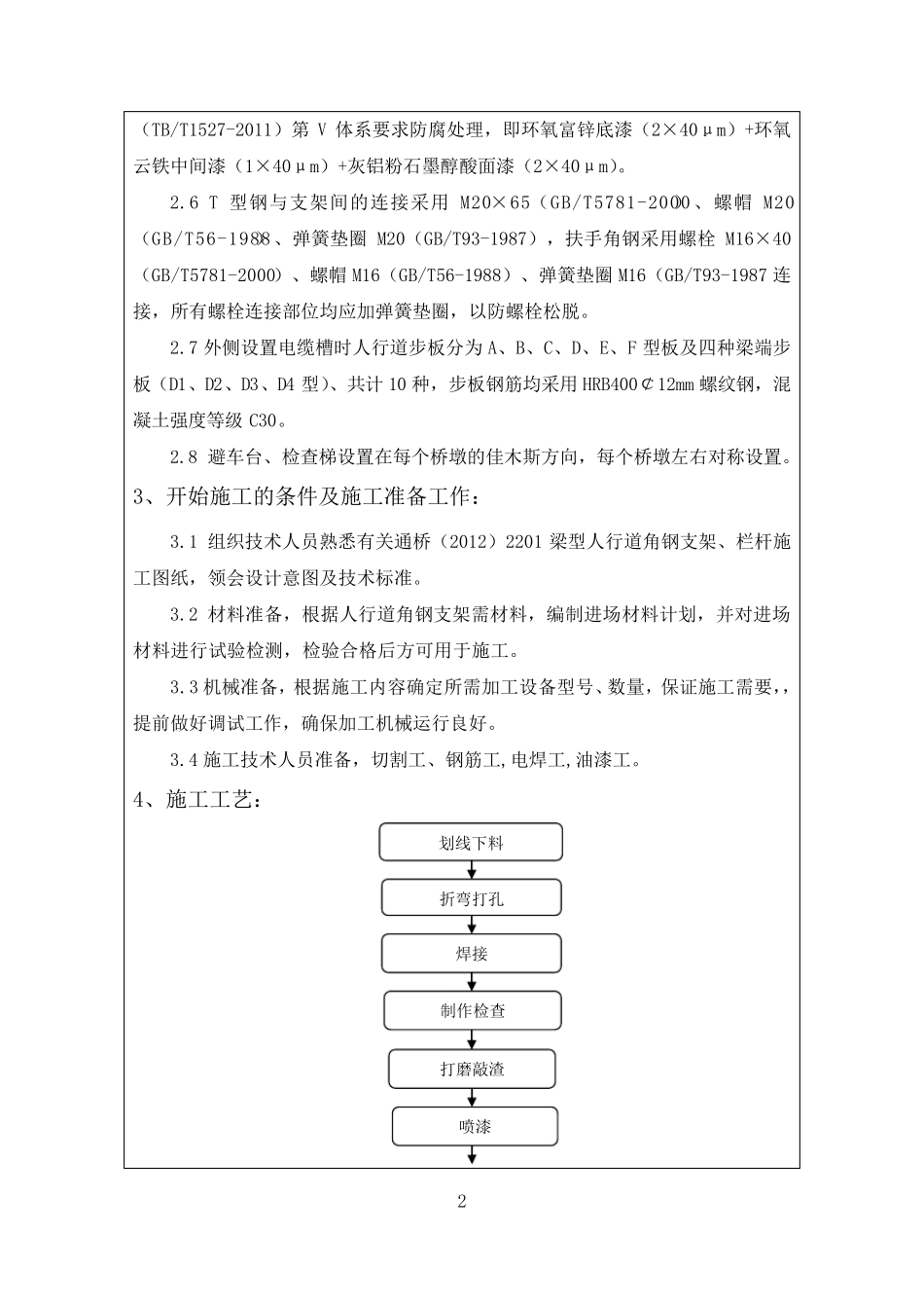 人行道角钢支架制作安装技术交底_第2页