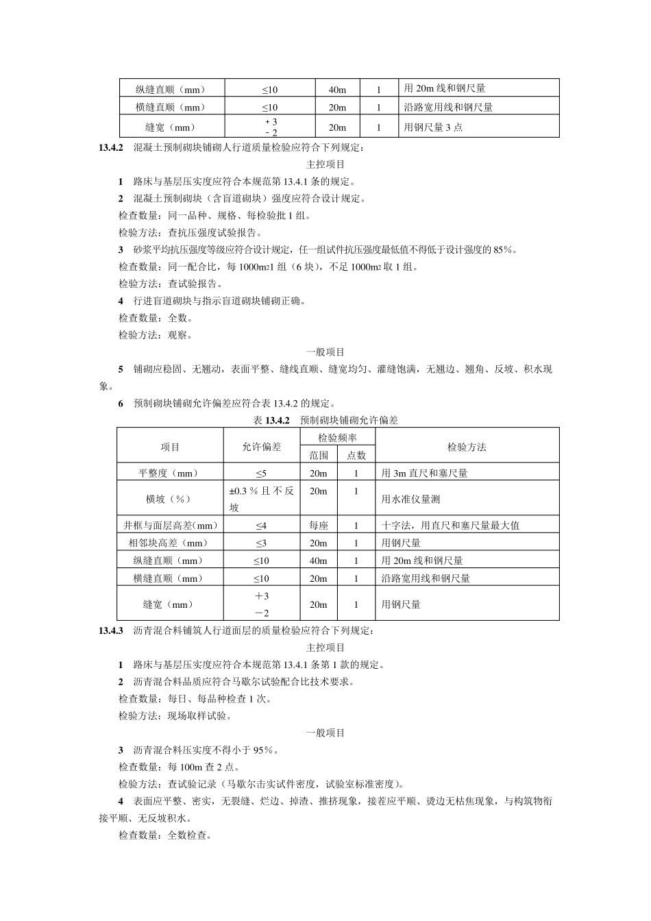 人行道铺筑及路沿石质量验收标准_第3页