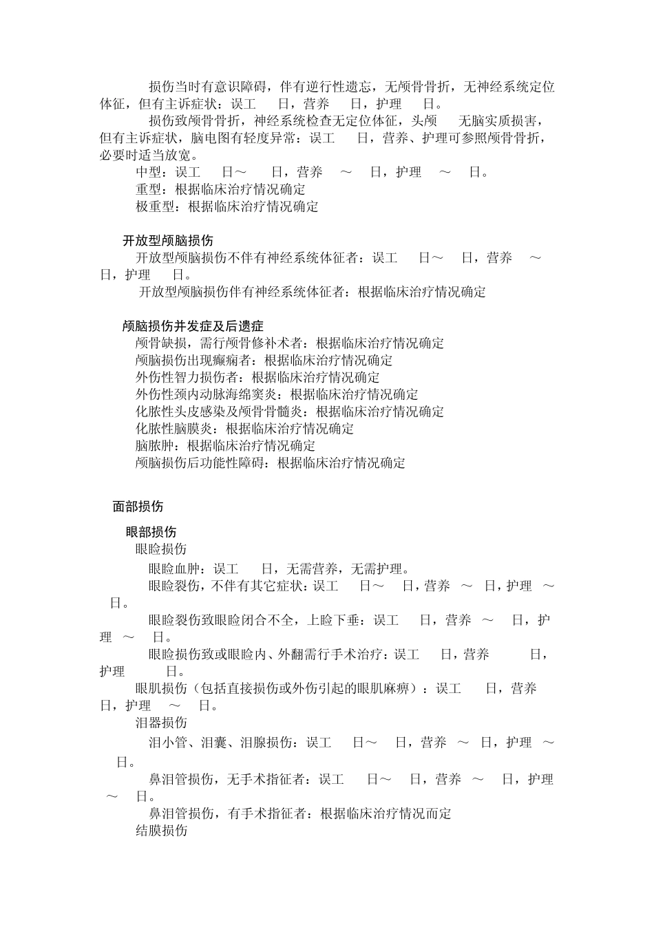 人身损害受伤人员误工期、营养期、护理期评定准则1范围本标准规定_第3页