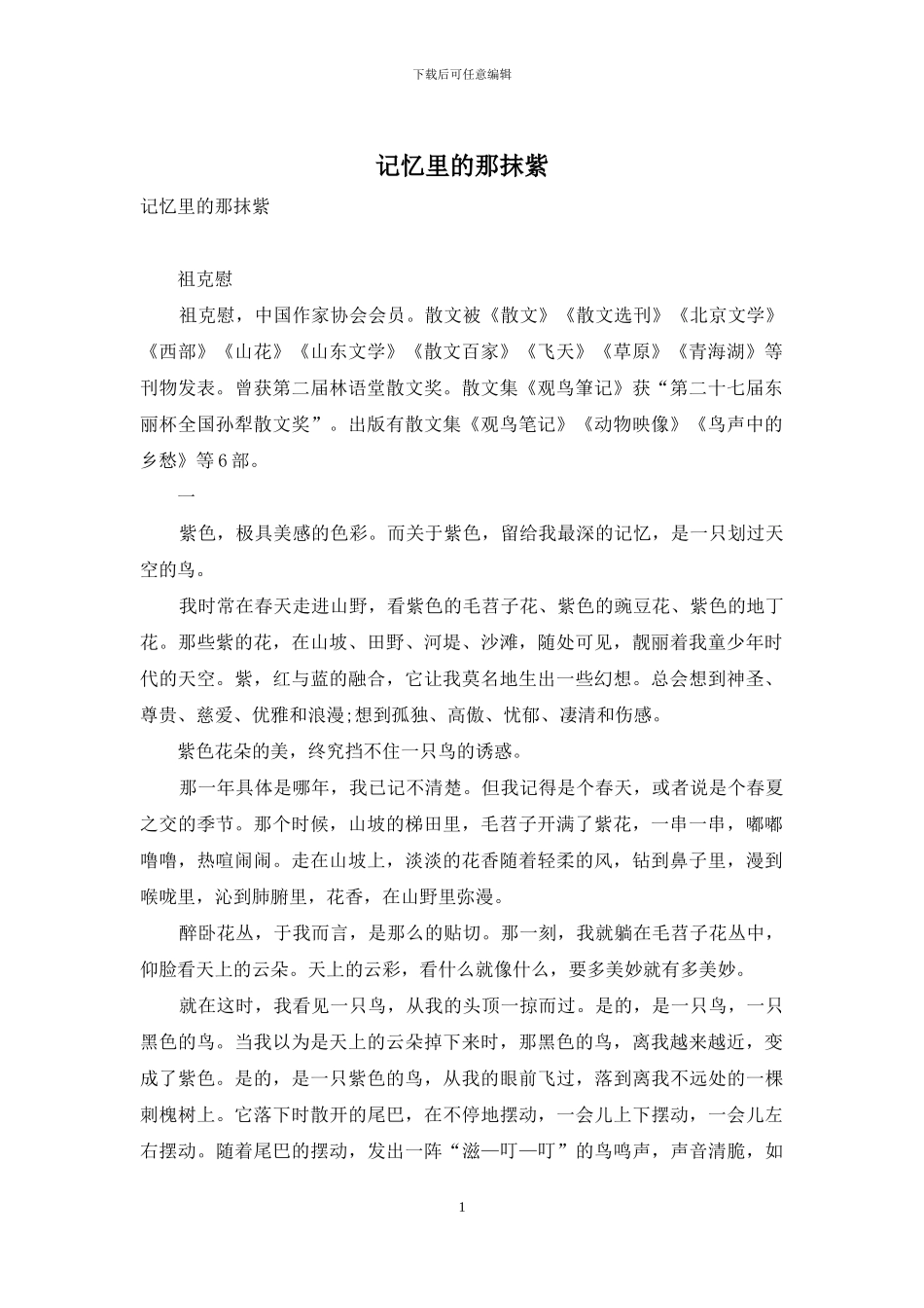 记忆里的那抹紫_第1页