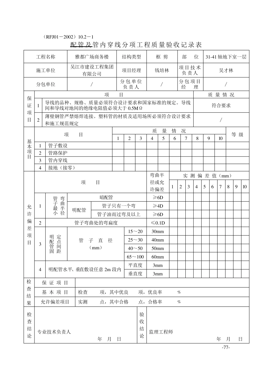 人防土建、水电的检验批及隐蔽工程_第1页