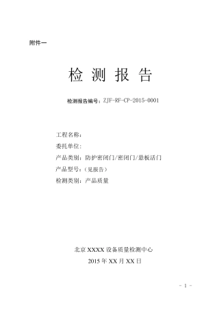 人防检测报告样式