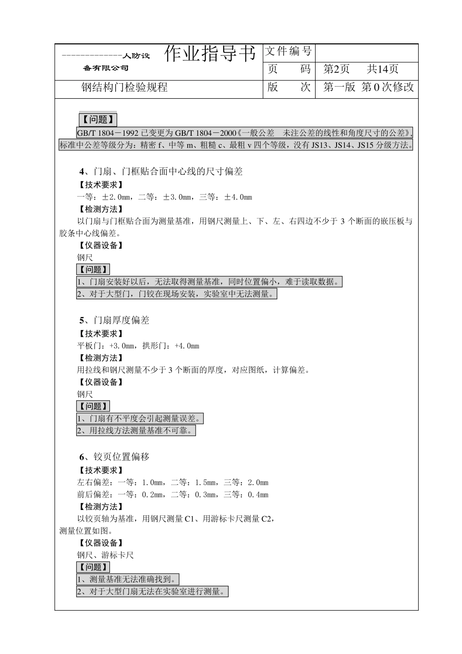 人防防护门检验规程_第2页