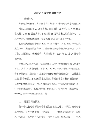 亿合城市场调研