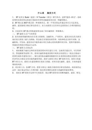 什么是bt融资方式
