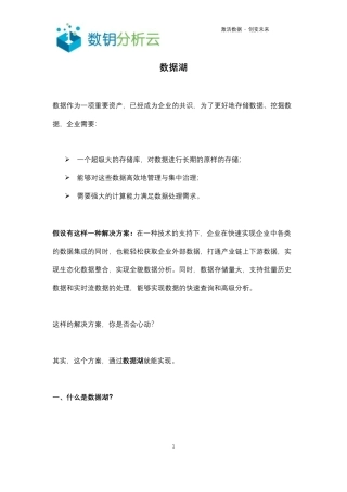 什么是数据湖？
